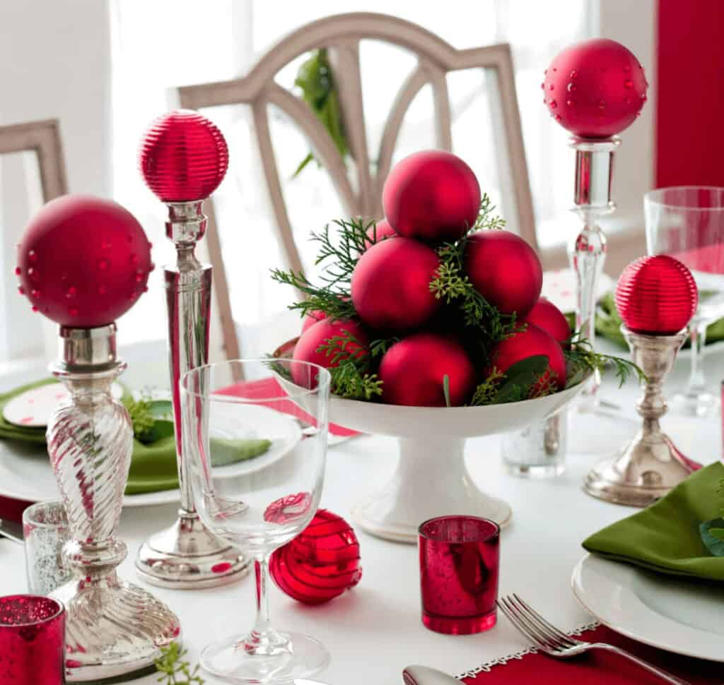 ornaments as a centerpiece