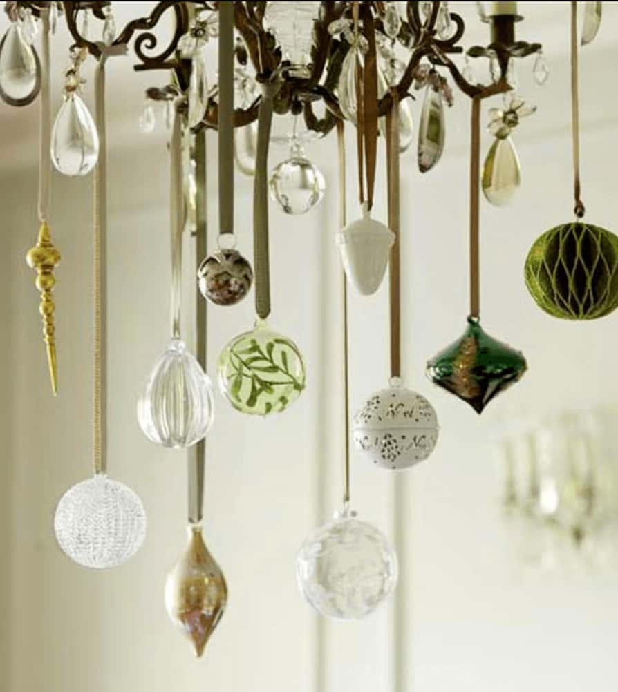 ornaments on a chandelier