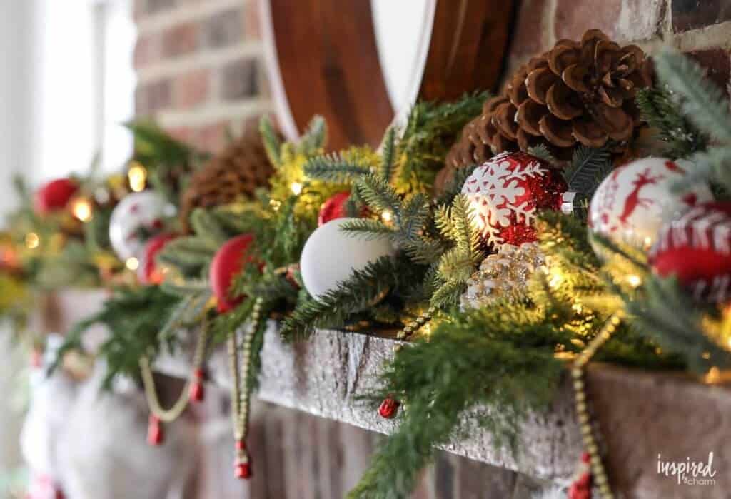 ornaments on a mantel