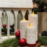 pool noodle Christmas candles in dough bowl