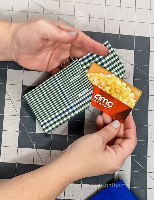 adding gift card to holder