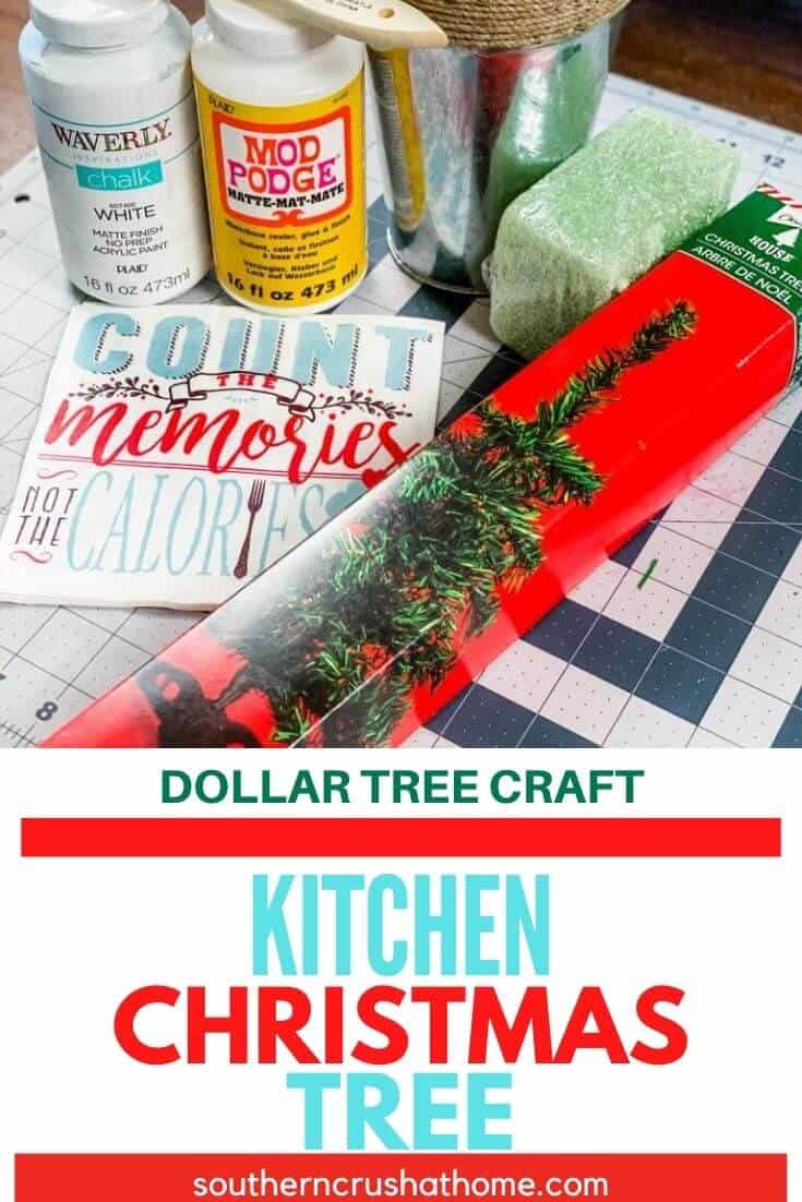 kitchen Christmas tree supplies pin image