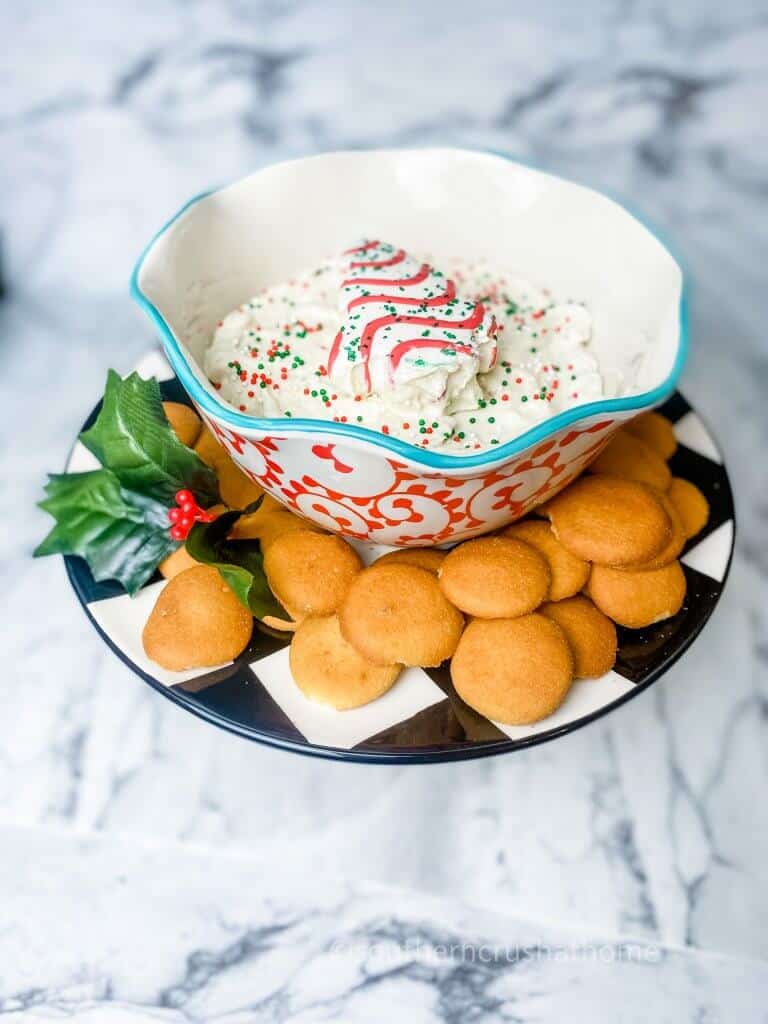 final christmas dip on cake plate