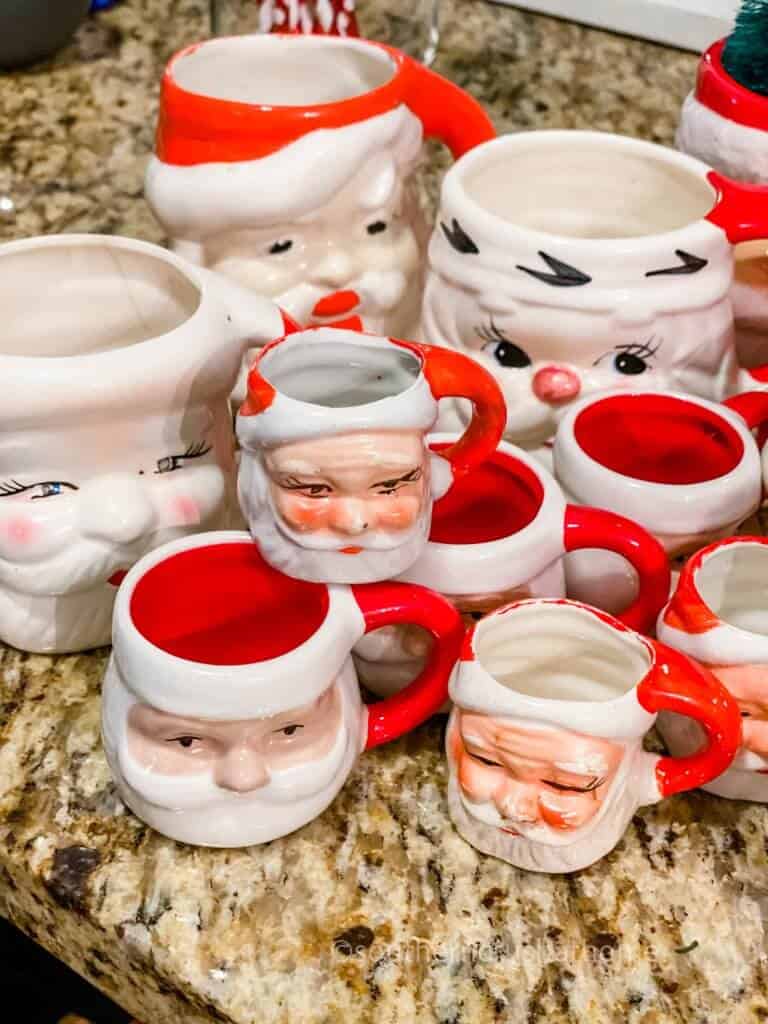 vintage santa mugs