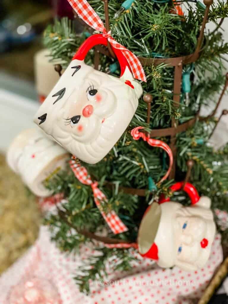 santa mugs on tree