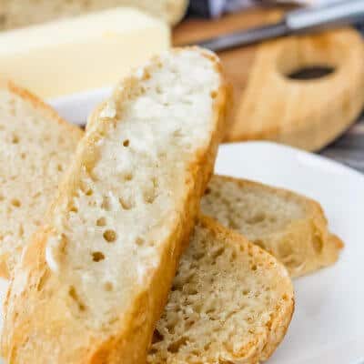 close up of sliced homemade bread