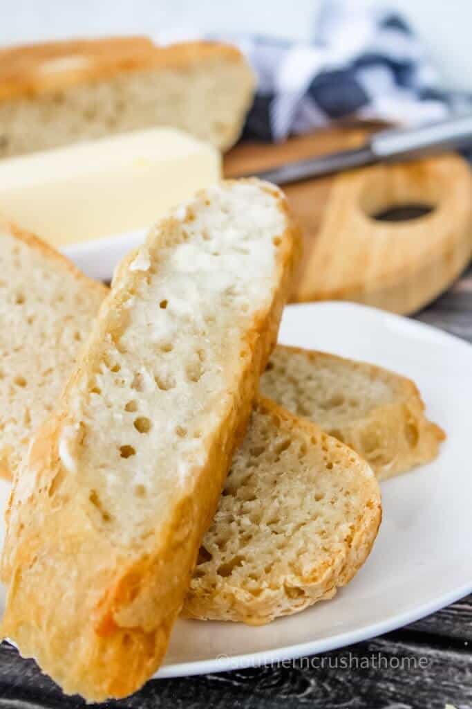 close up of sliced homemade bread