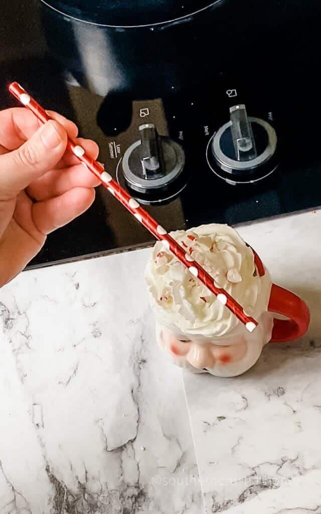 cute red and white polka dot straw