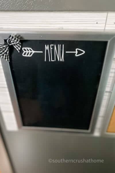 cricut menu board with buffalo check