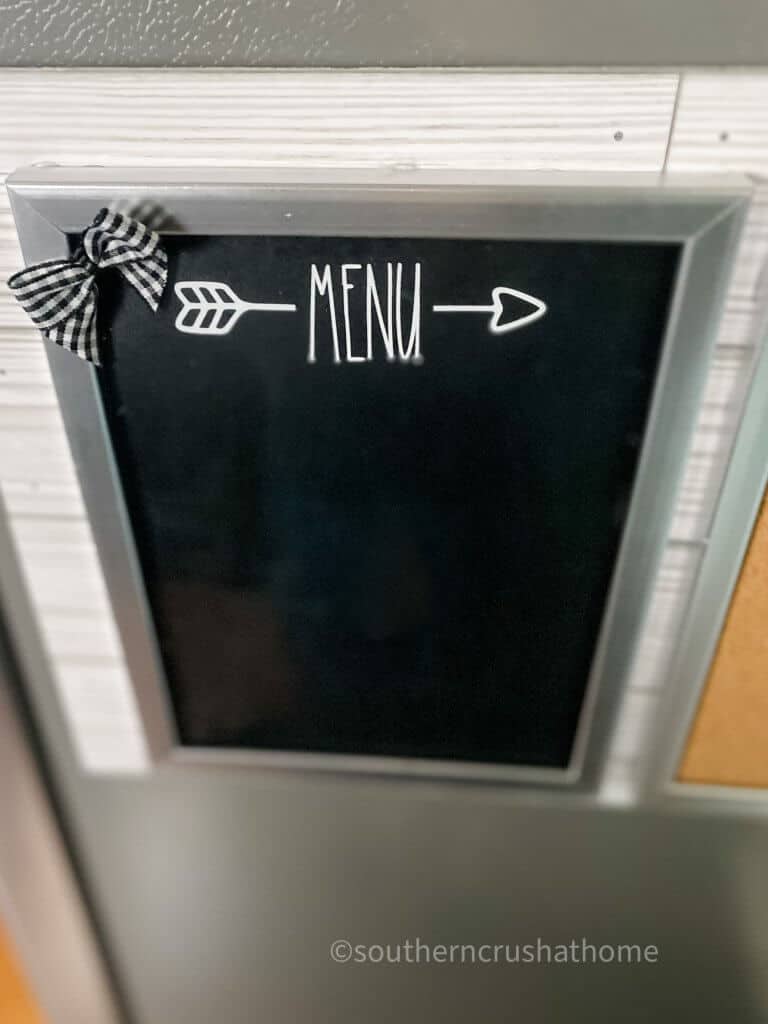 cricut menu board with buffalo check