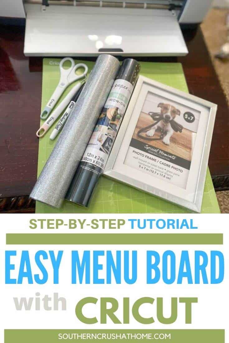 cricut menu board pin image with text overlay