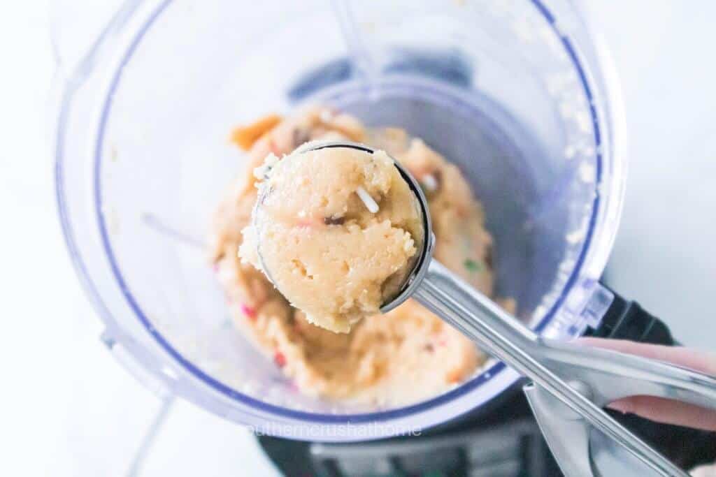 mixed oreo truffles on spoon