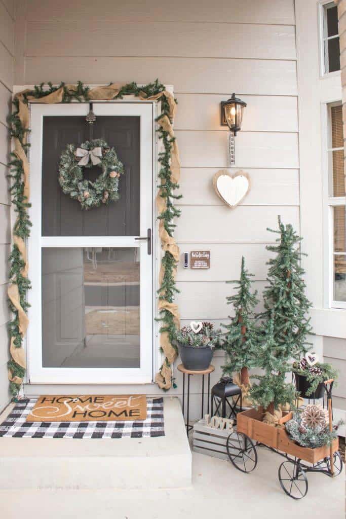 winter porch for valentines day