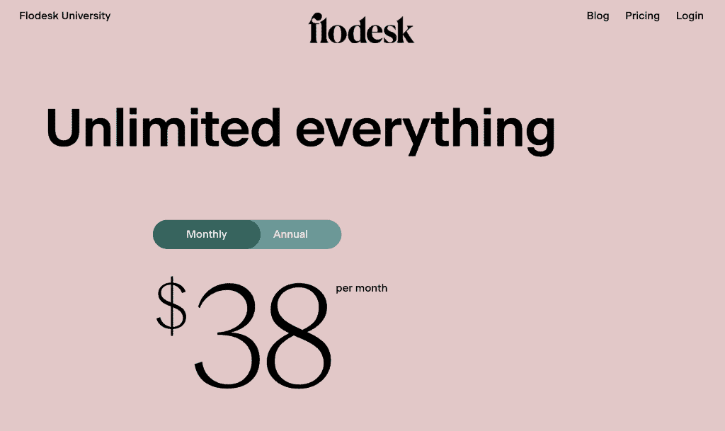 flodesk pricing page