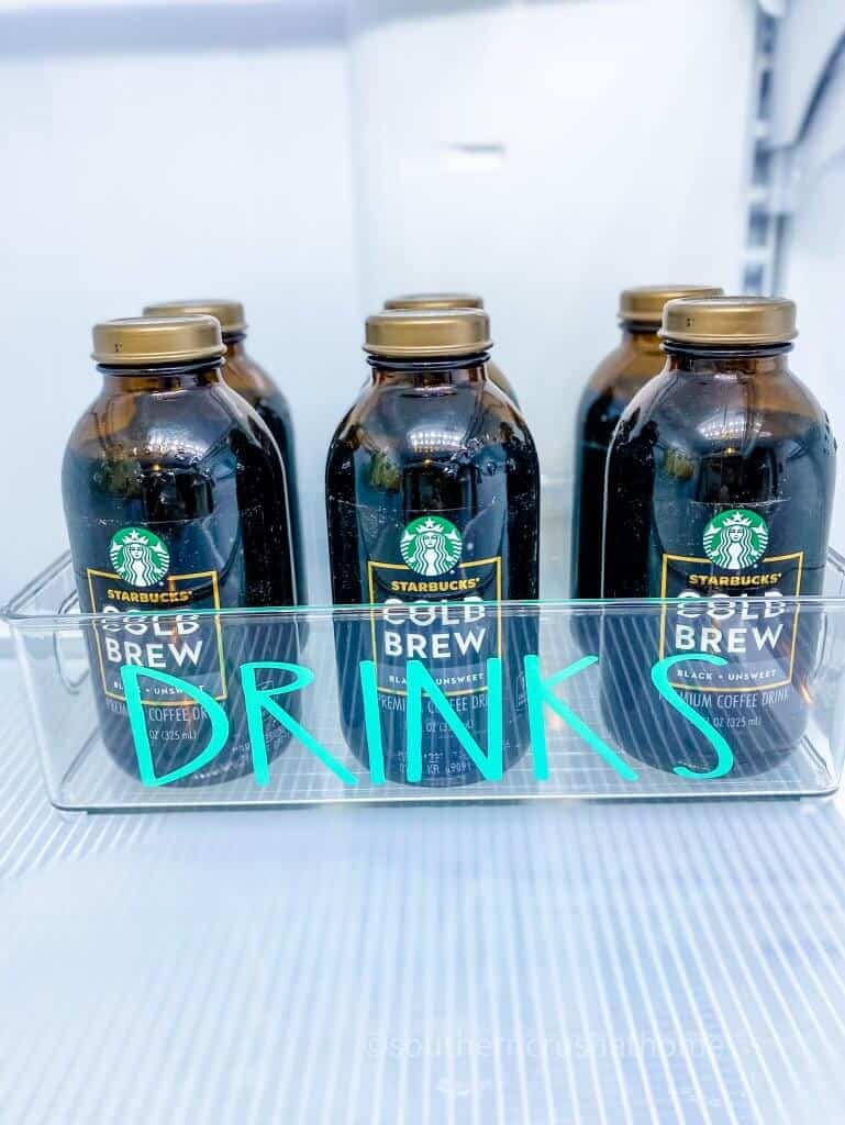 starbucks bottles in container