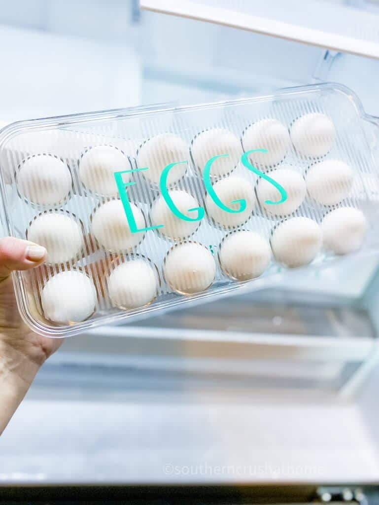 eggs in container labeled
