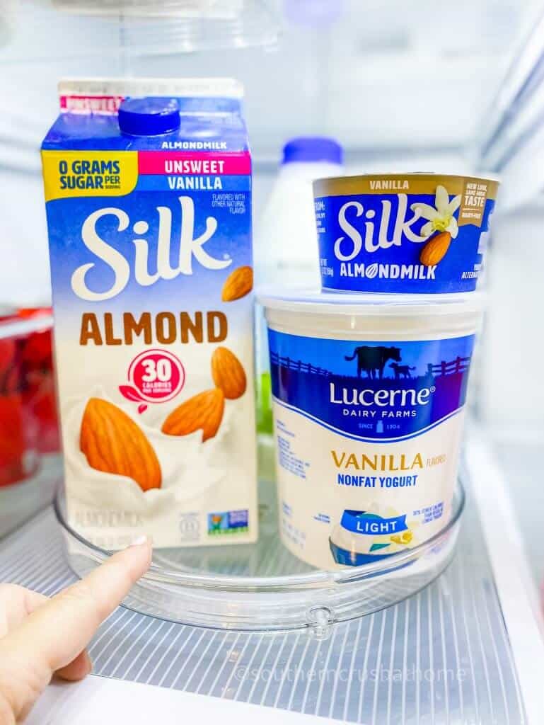 dairy items on a lazy susan