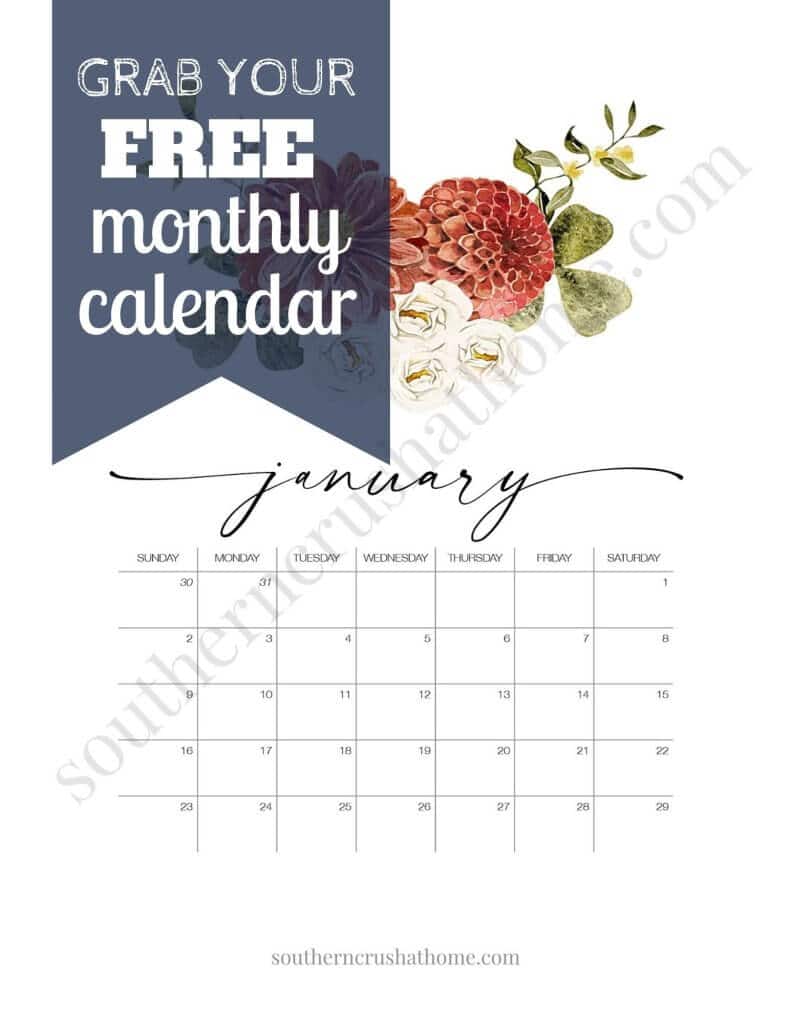 free monthly calendar graphic
