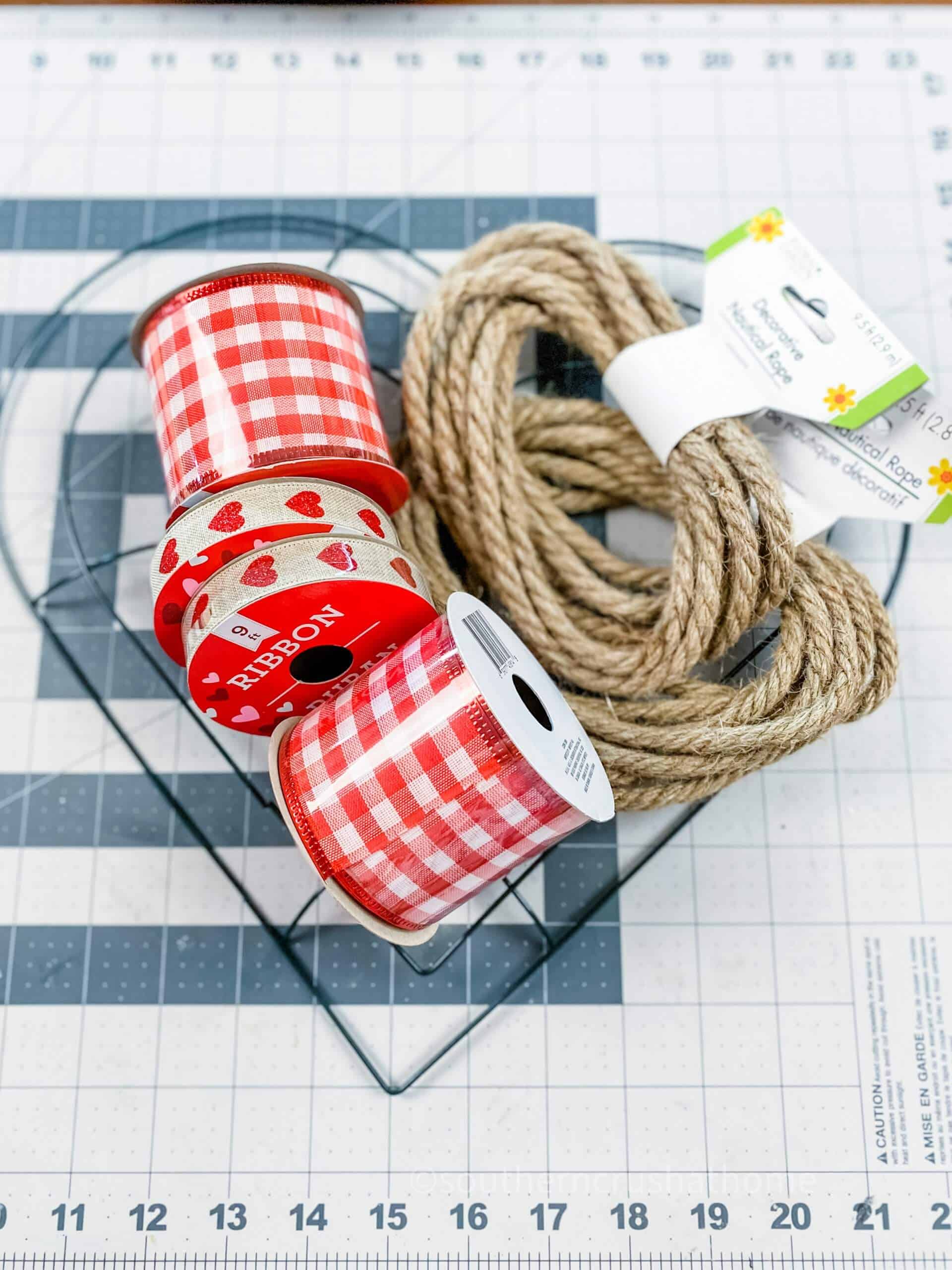 supplies for valentines heart wreath