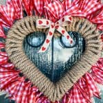 completed valentine heart wreath