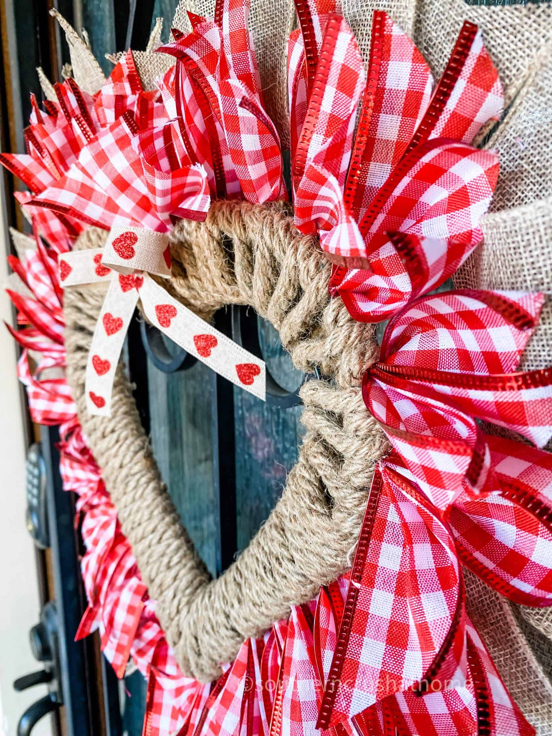 side view of heart wreath