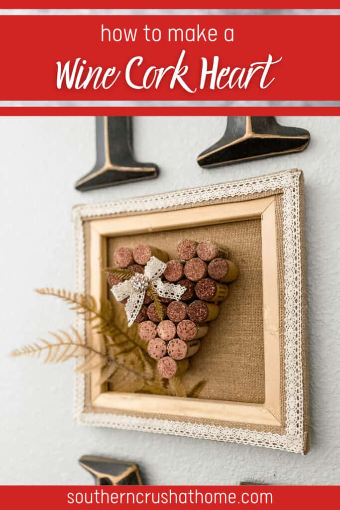 Wine cork heart craft pin