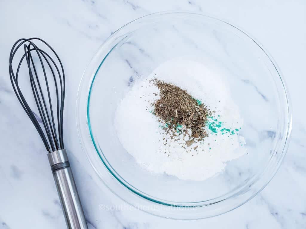 mixing ingredients for bath bombs