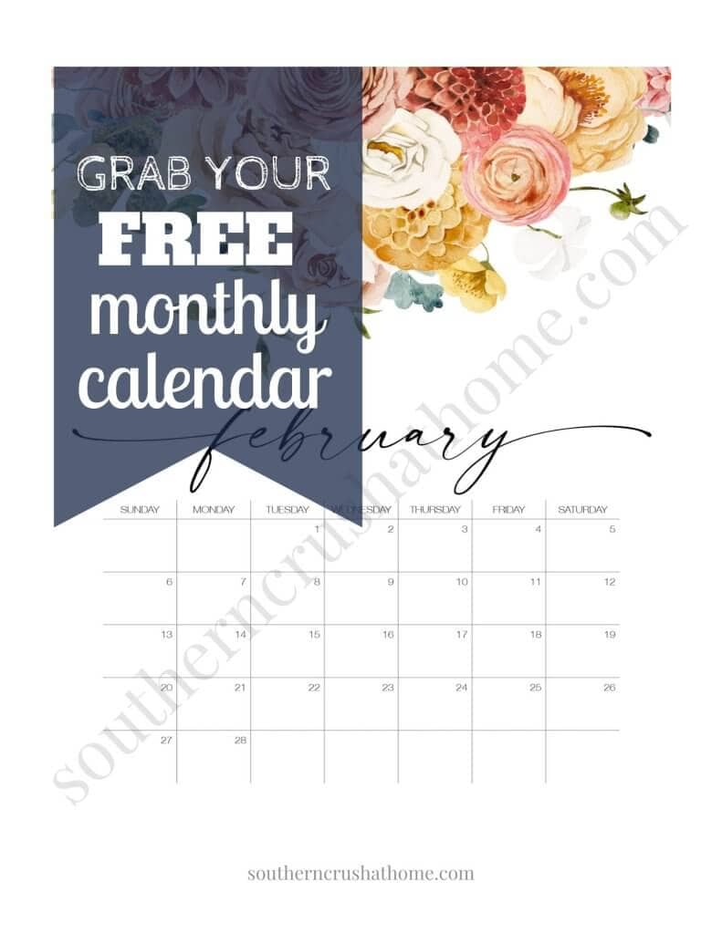 february floral calendar