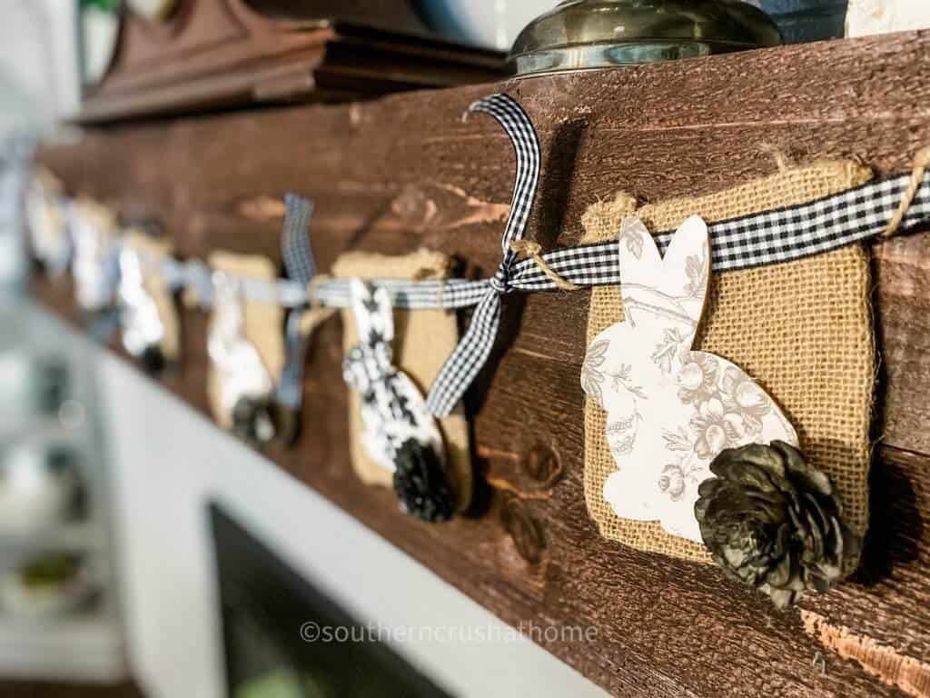 bunny banner on mantel