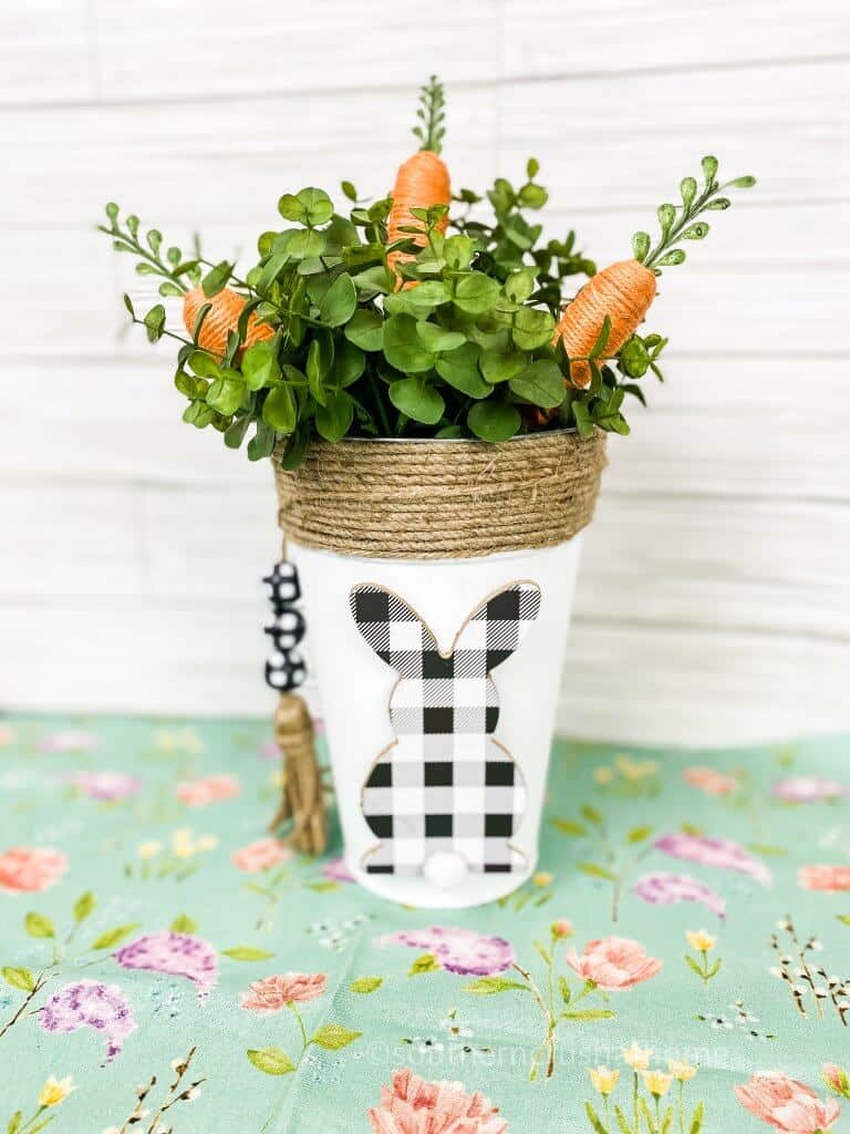 buffalo check bunny bucket with carrots