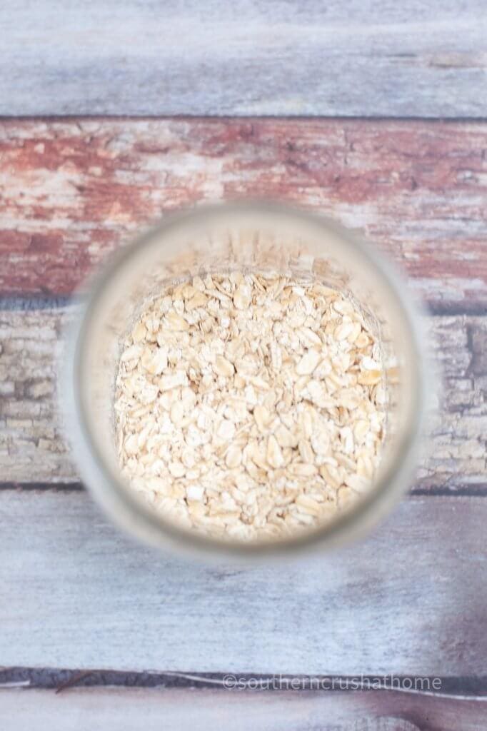 overnight oats in glass bowl