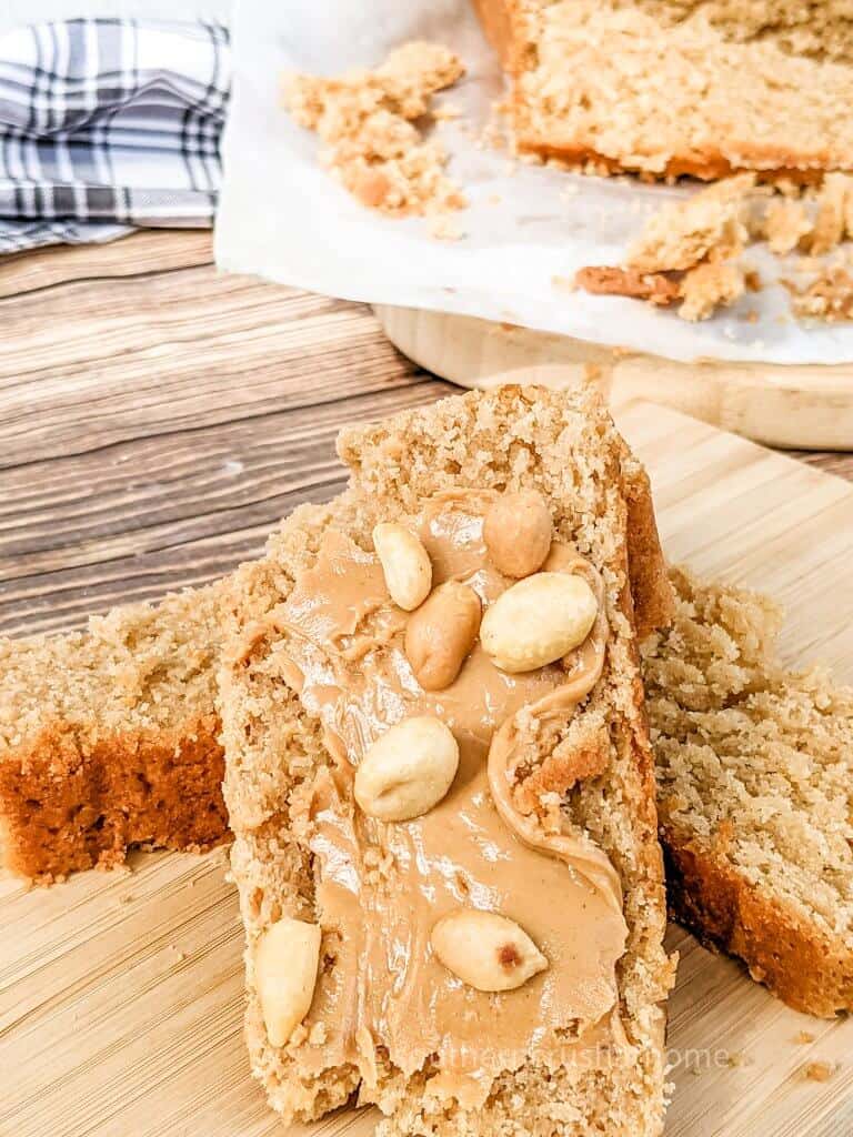 close up of peanut butter bread