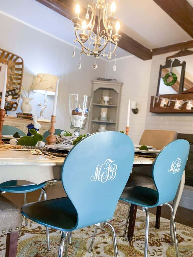 DIY Cricut monogram chairs