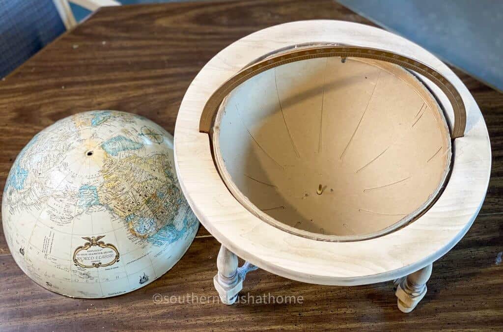globe separated in two halves