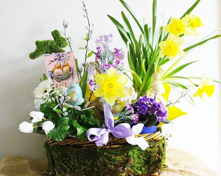 Martha Stewart inspired Easter floral basket