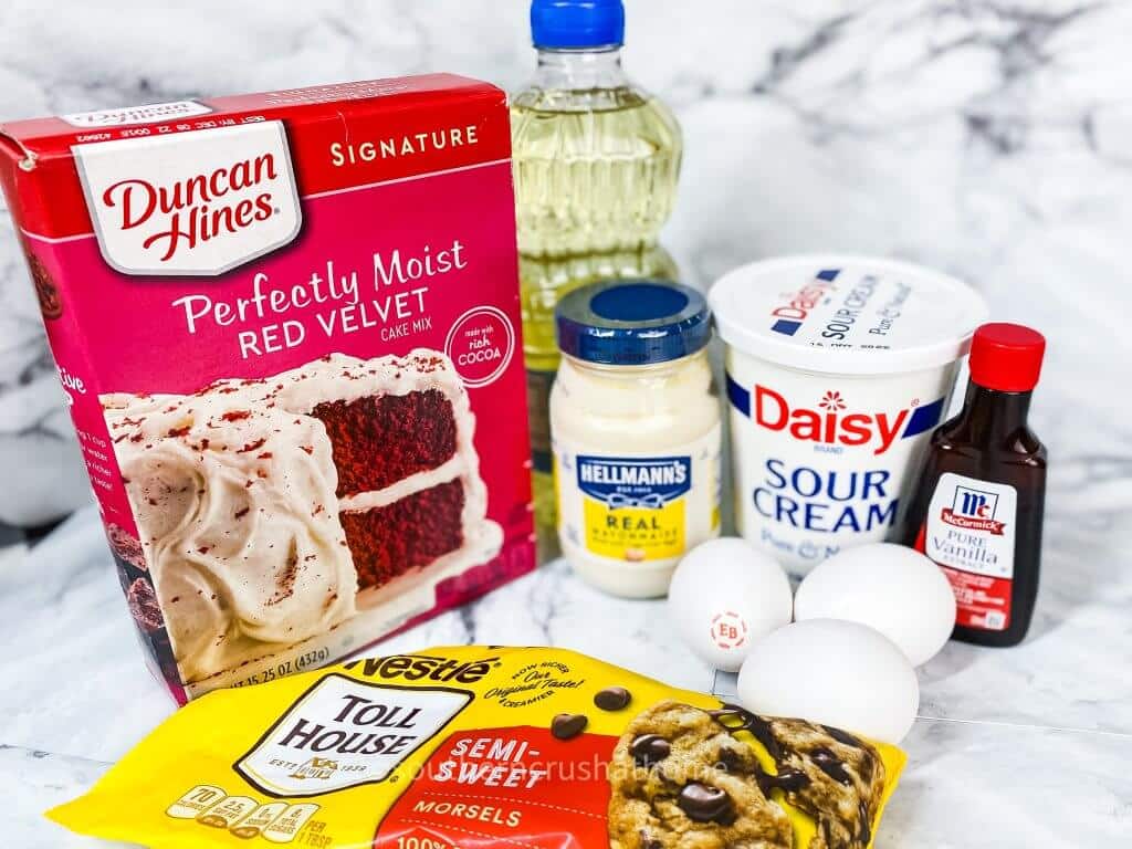 ingredients for red velvet bundt cake