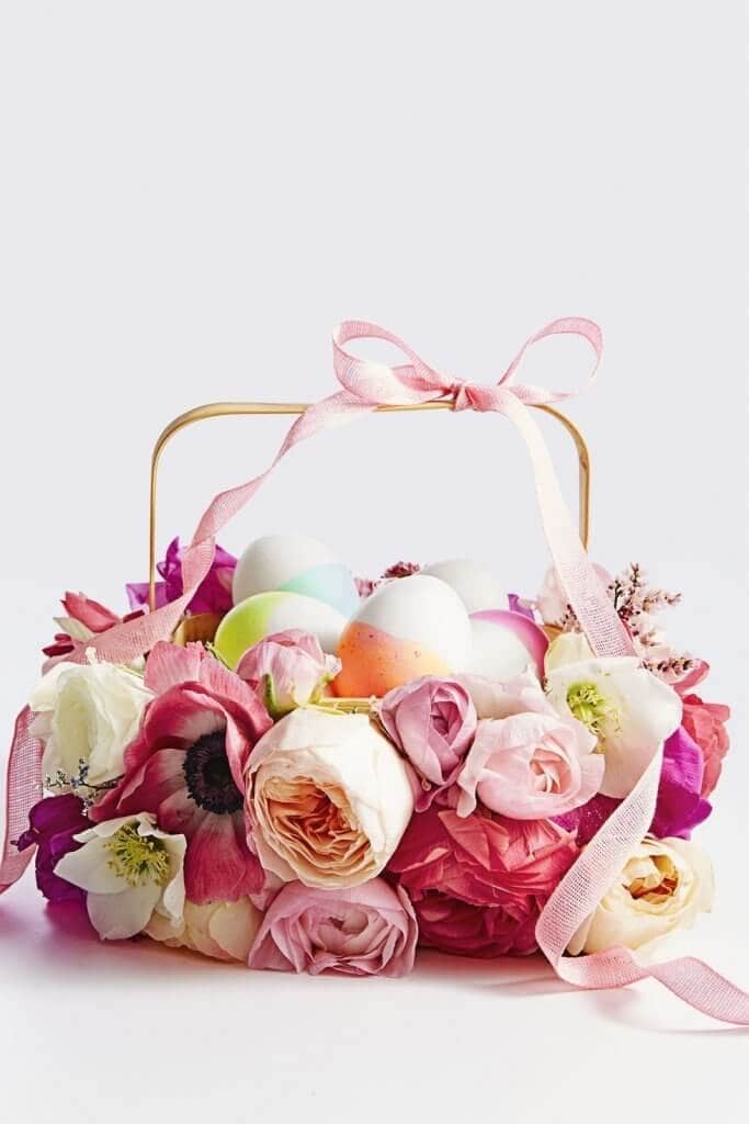 Faux Flower Easter Basket