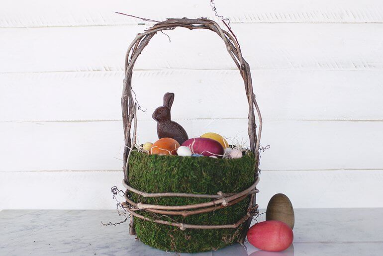 Grapevine and Moss Easter Basket