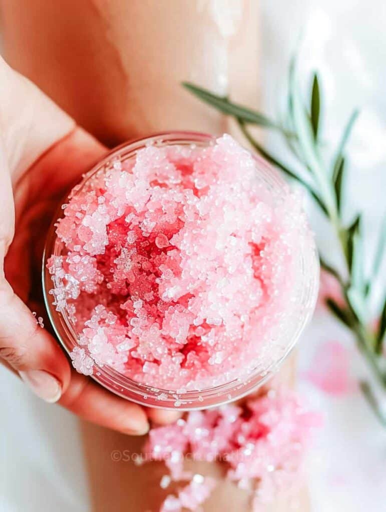 pink diy sugar body scrub