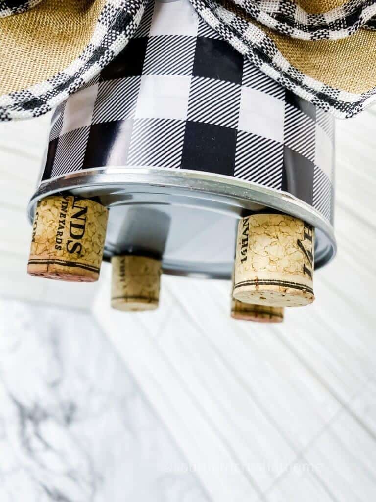 up close of cork feet on indoor planter