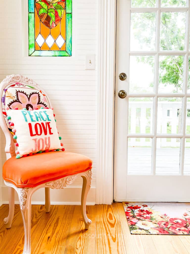 another orange velvet chair