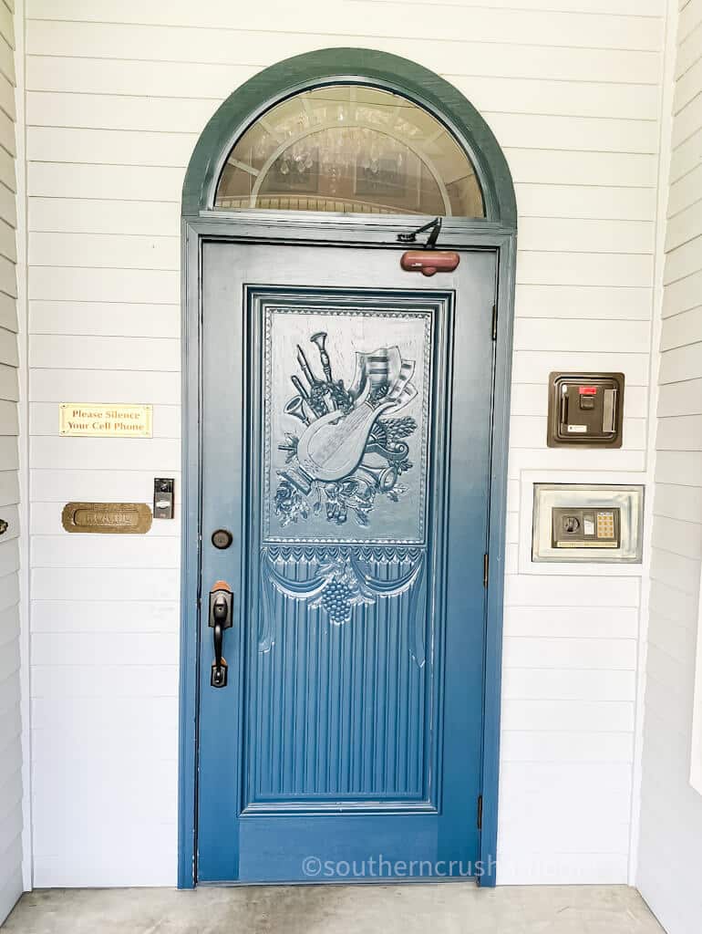 elaborate front door at halina spa