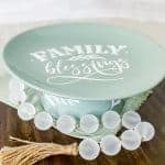 Painted ceramic cake stand with no bake paint