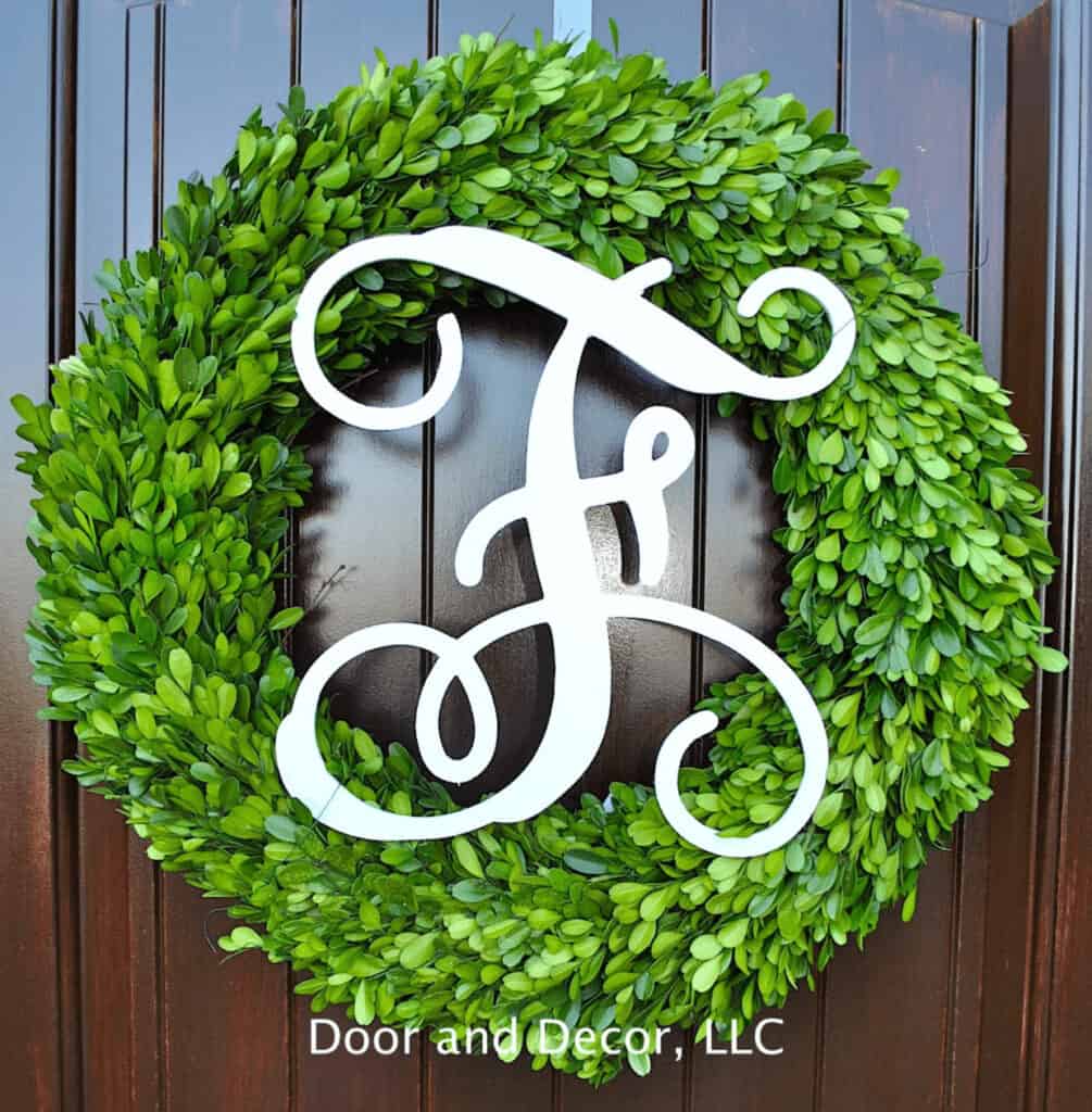 Boxwood Monogram Summer Wreath