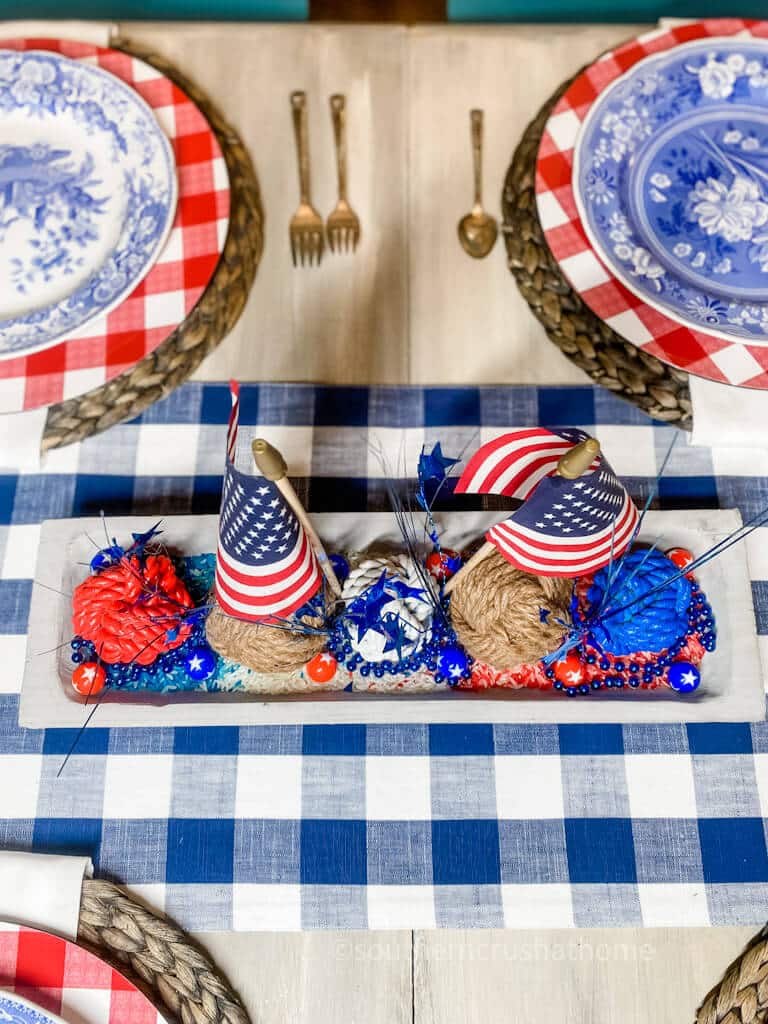 dough bowl on patriotic tablescape