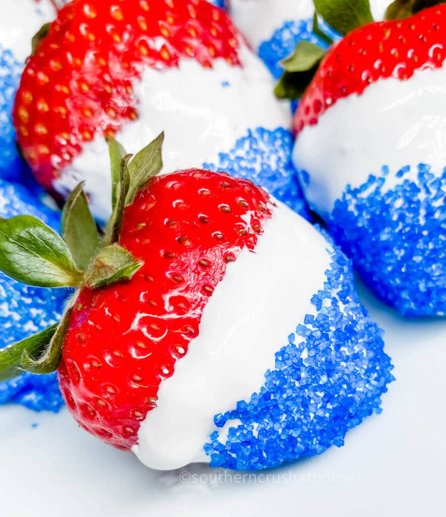 close up of dessert strawberries