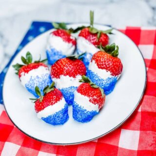 red white and blue strawberries