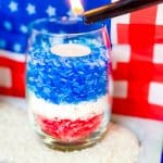 lighting patriotic candle