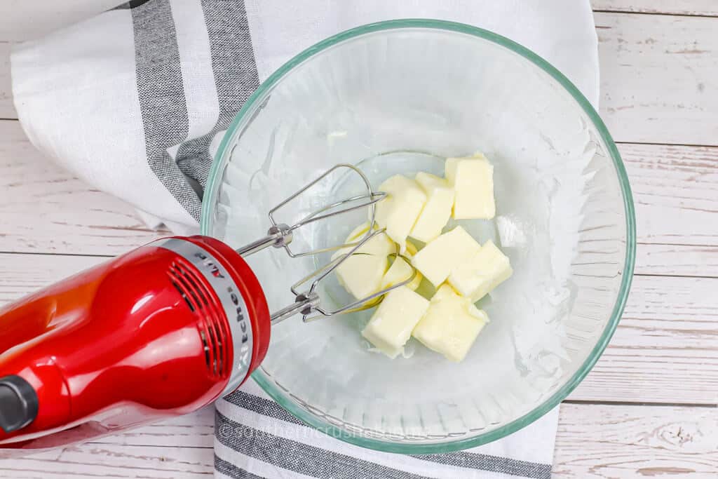 mixing butter in bowl