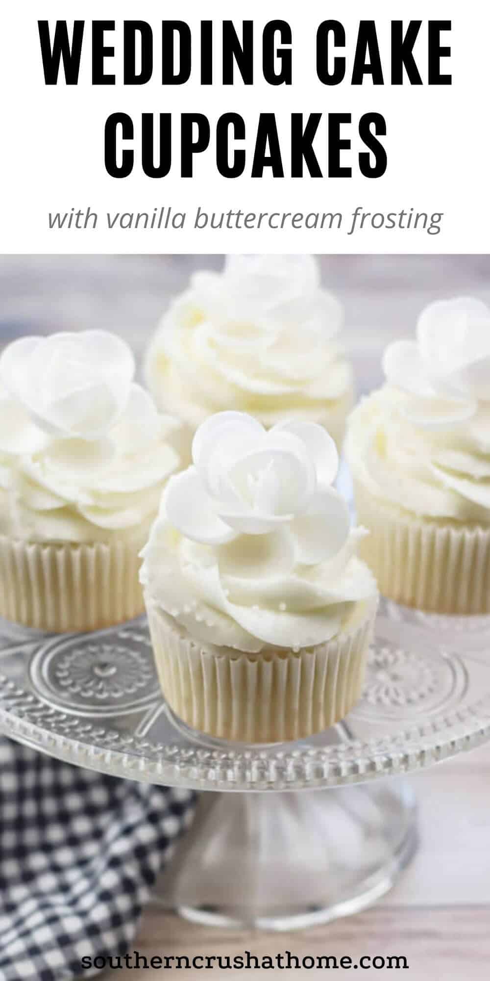 wedding cake cupcakes PIN image